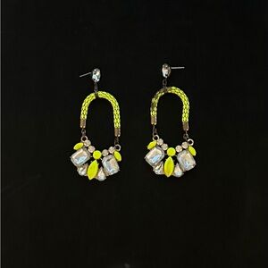 Elegant Marquise Yellow Crystal Chandelier Earrings